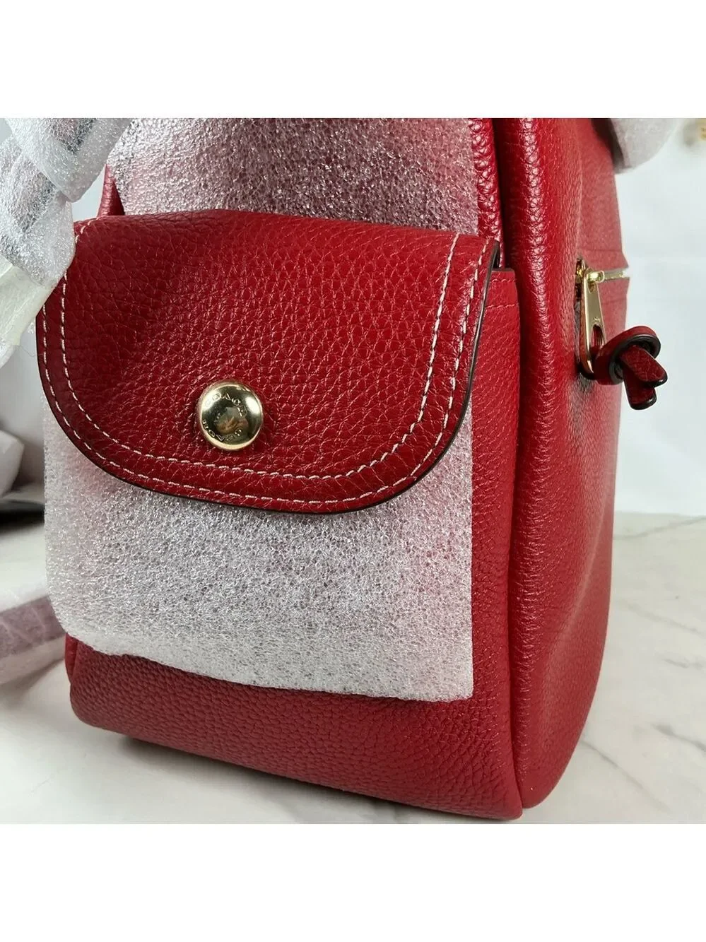 Coach Pennie Vibrant Red Leather Hobo Hand Shoulder Large Bag NWT‎